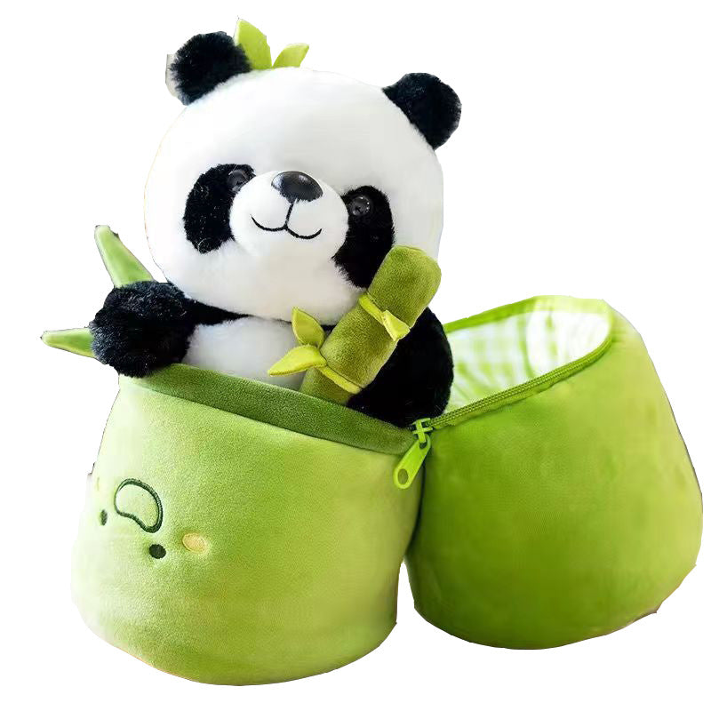 Hoshina™ 竹を抱えたミニパンダぬいぐるみ｜全長25cm