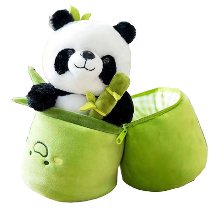 Hoshina™ 竹を抱えたミニパンダぬいぐるみ｜全長25cm